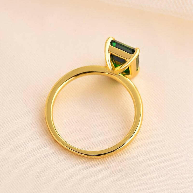 Classic 3.0ct Yellow Gold Emerald Cut Engagement Ring-Evani Naomi Jewelry