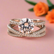Classic 4 Prong Round Cut 2.0ct Diamond Bridal Set-Evani Naomi Jewelry