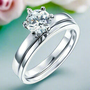 Classic 6 Claws 1.25 ct Diamond Ring Set-Evani Naomi Jewelry