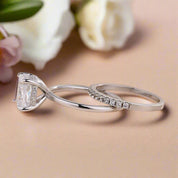 Classic Cushion Cut 3.0 ct Diamond Bridal Set-Evani Naomi Jewelry