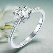 Classic Half-Eternity 1.25 ct Diamond Engagement Ring-Evani Naomi Jewelry