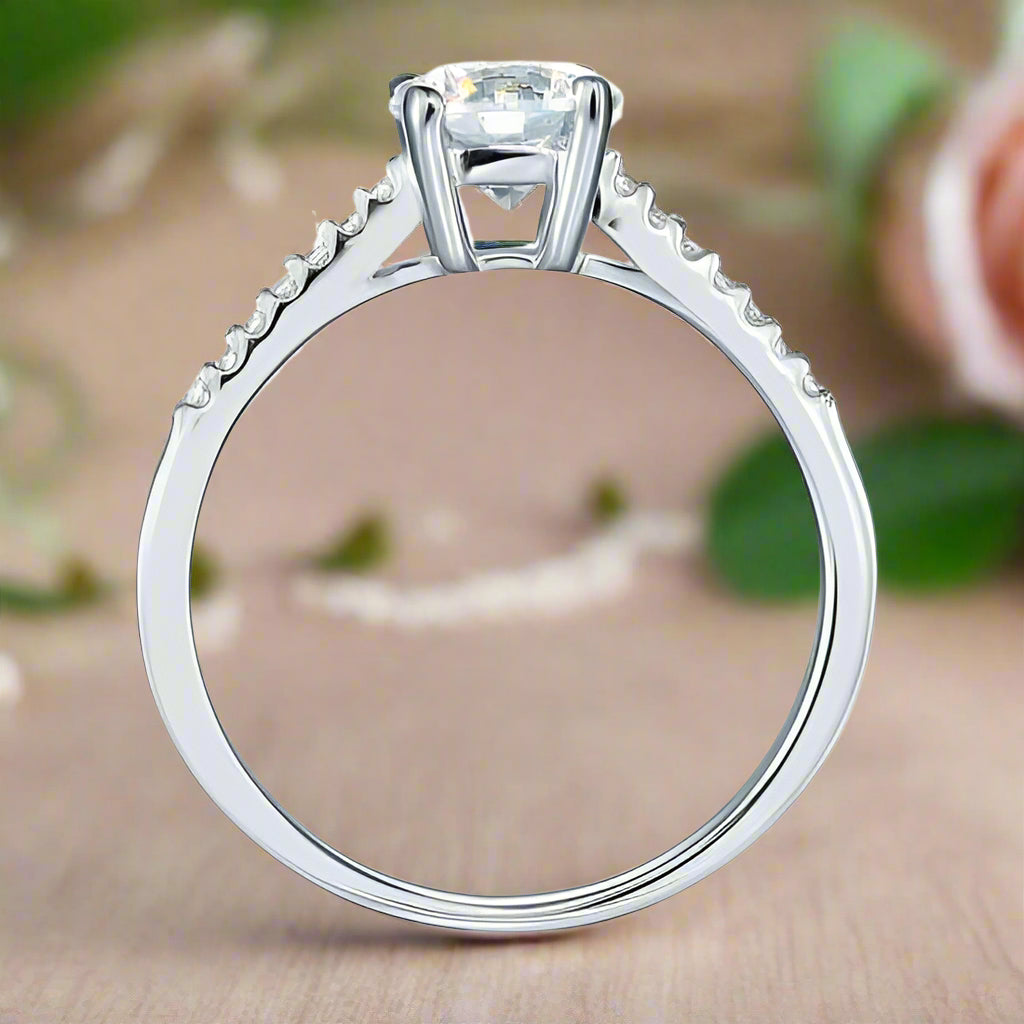 Classic Half-Eternity 1.25 ct Diamond Engagement Ring-Evani Naomi Jewelry