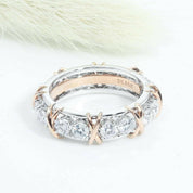 Classic Rose and White Gold Diamond Eternity Wedding Band-Evani Naomi Jewelry