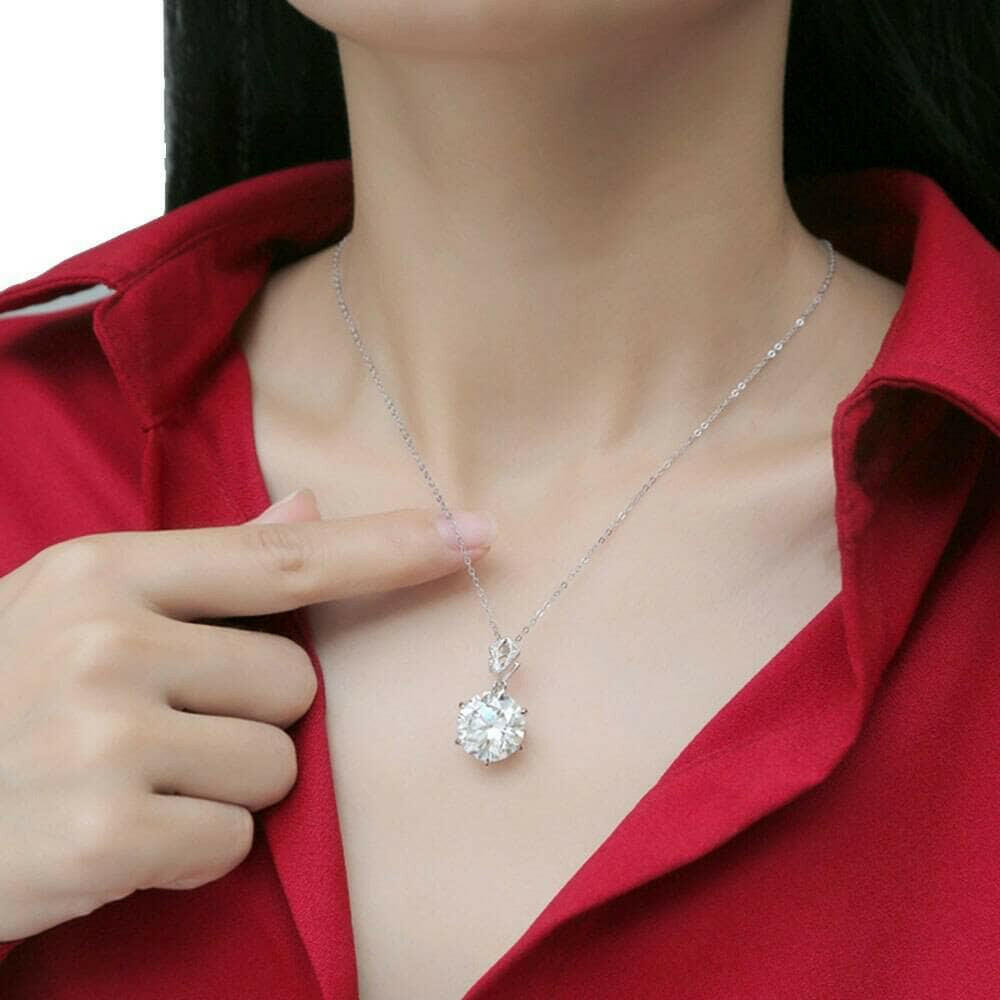 Classic Round 10 ct Diamond Necklace-Evani Naomi Jewelry