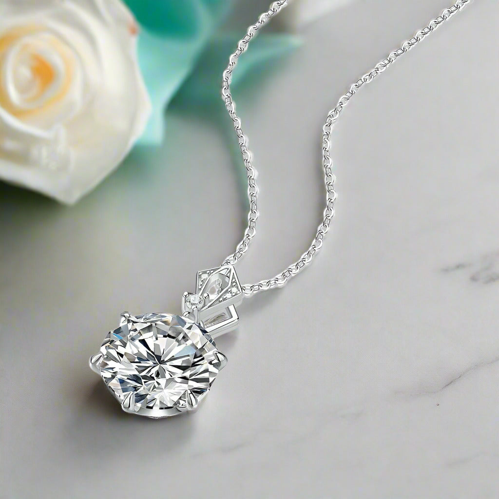 Classic Round 10 ct Diamond Necklace-Evani Naomi Jewelry