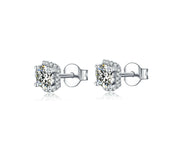 Classic Round 1.0 ct Diamond Stud Earrings-Evani Naomi Jewelry