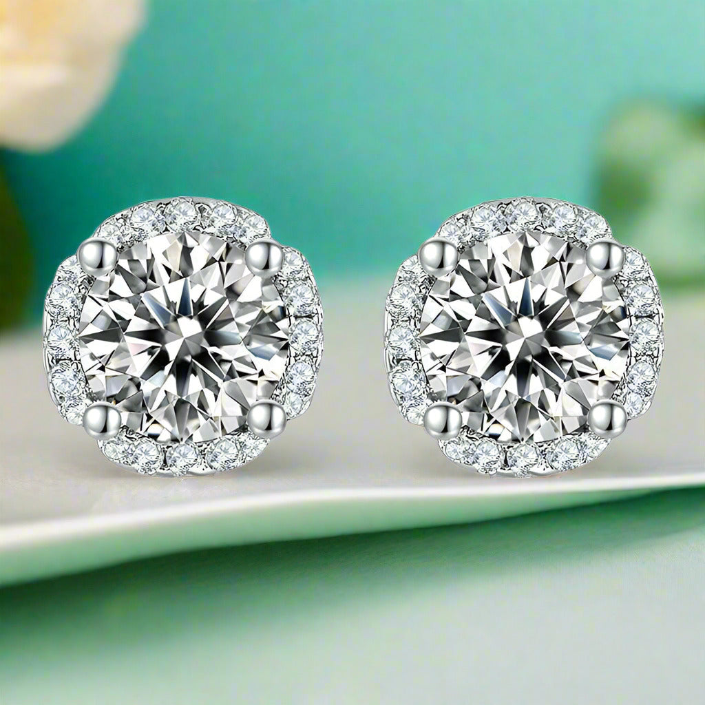 Classic Round 1.0 ct Diamond Stud Earrings-Evani Naomi Jewelry