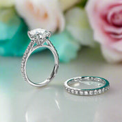 Classic Round 3.0ct Diamond Engagement Ring Set-Evani Naomi Jewelry