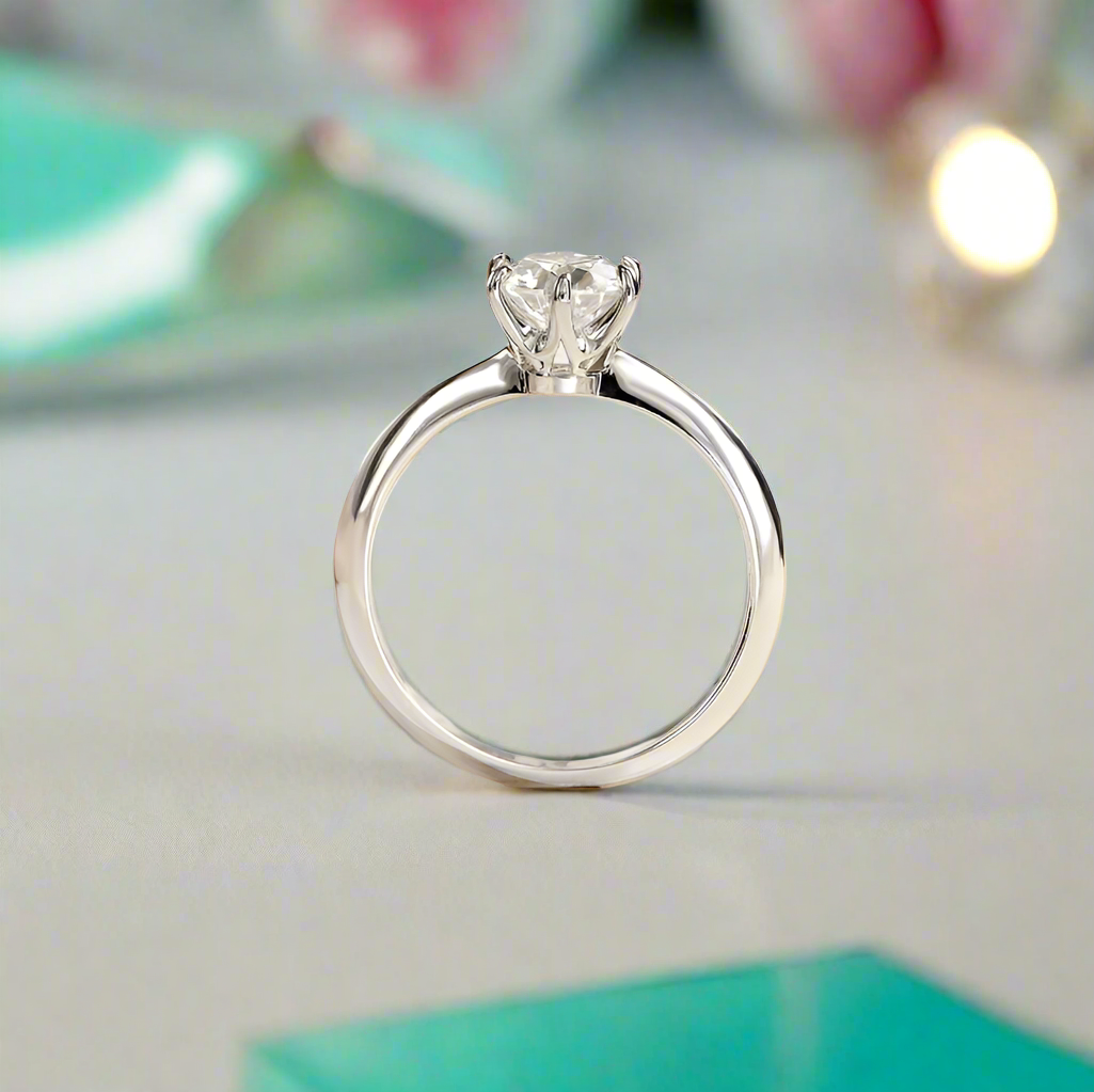 Classic Round-cut 1.00 ct Diamond Engagement Ring-Evani Naomi Jewelry