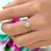 Classic Round-cut 1.00 ct Diamond Engagement Ring-Evani Naomi Jewelry
