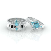 Cleric Ring Set- Video Game Inspired Rings in 14k White Gold-Evani Naomi Jewelry