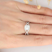 Cushion Cut 1ct Diamond Halo 14K Engagement Ring-Evani Naomi Jewelry