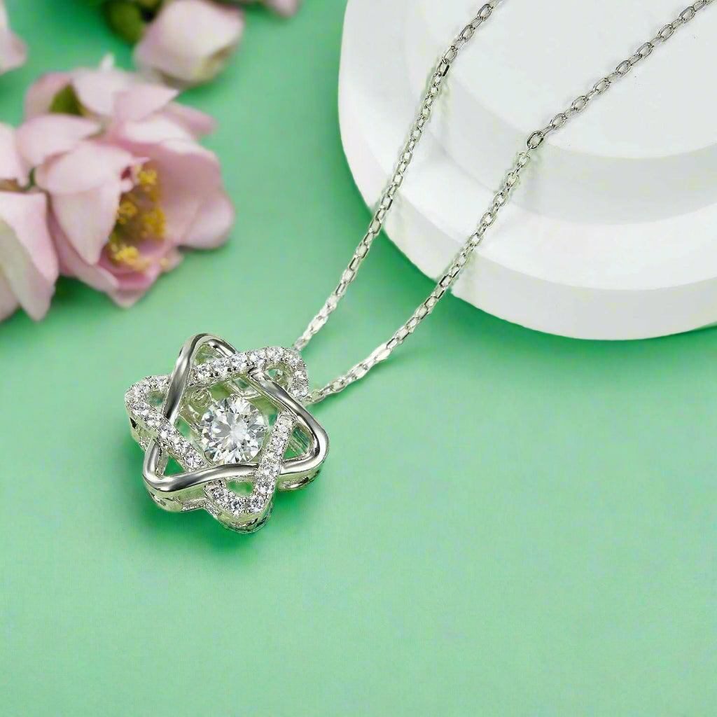 Dancing 0.5 ct Diamond Six-pointed Star Necklace-Evani Naomi Jewelry