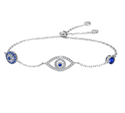 Diamond Blue Eye Bolo Bracelet-Evani Naomi Jewelry