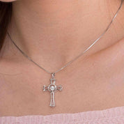 Diamond Heart & Cross Necklace-Evani Naomi Jewelry