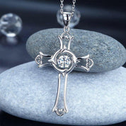 Diamond Heart & Cross Necklace-Evani Naomi Jewelry