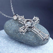 Diamond Heart & Cross Necklace-Evani Naomi Jewelry