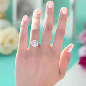 Double-Halo Round 1.00 ct Diamond Engagement Ring-Evani Naomi Jewelry