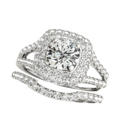 Elegant 1.0 Ct Diamond Double-Halo Bridal Set-Evani Naomi Jewelry