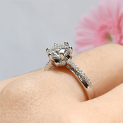 Elegant 1.0ct Diamond White Gold Engagement Ring-Evani Naomi Jewelry