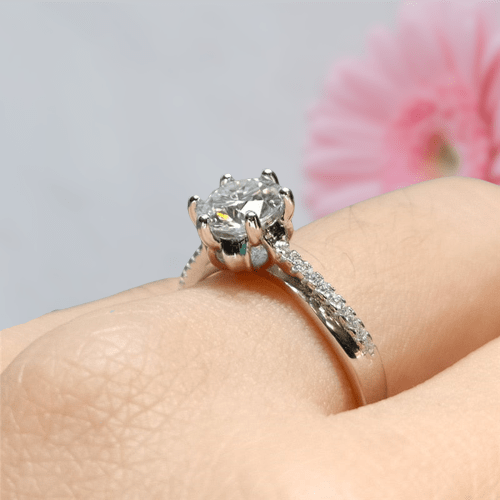 Elegant 1.0ct Diamond White Gold Engagement Ring-Evani Naomi Jewelry