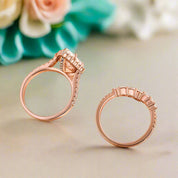 Elegant Pear Cut 2.2 Carat Halo Vintage Style Bridal Ring Set-Evani Naomi Jewelry