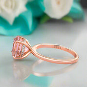 Elegant Round Cut 14k Rose Gold Engagement Ring-Evani Naomi Jewelry