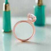 Elegant Round Cut 14k Rose Gold Engagement Ring-Evani Naomi Jewelry