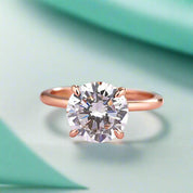 Elegant Round Cut 14k Rose Gold Engagement Ring-Evani Naomi Jewelry