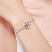Elegant Tree Diamond Halo Bolo Bracelet-Evani Naomi Jewelry