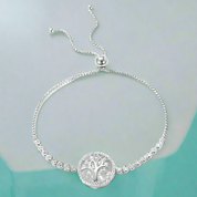 Elegant Tree Diamond Halo Bolo Bracelet-Evani Naomi Jewelry