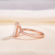 Emerald Cut 3.5 ct Diamond Solitaire Rose Gold Engagement Ring-Evani Naomi Jewelry