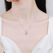 Emerald-cut 1.0 ct Diamond Clavicle Chain Necklace-Evani Naomi Jewelry