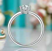 Emerald-cut 1.00 ct Diamond Solitaire Engagement Ring-Evani Naomi Jewelry