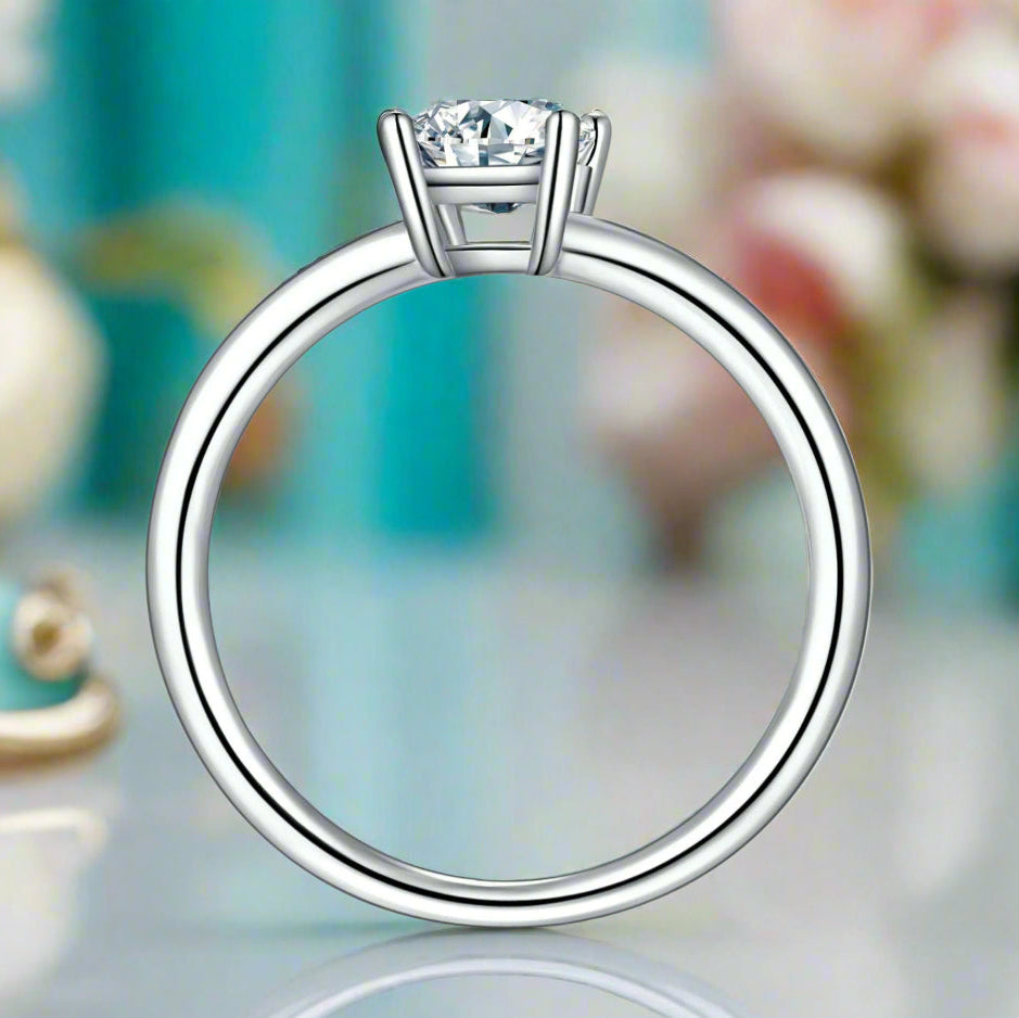 Emerald-cut 1.00 ct Diamond Solitaire Engagement Ring-Evani Naomi Jewelry