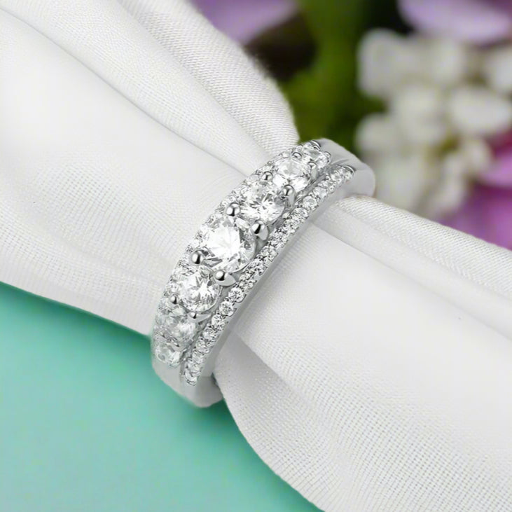 Flash Sale- 1.2 Ct Clear Round Diamond Stone Ring-Evani Naomi Jewelry