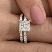 Flash Sale- 1.5 Carat Elegant Cushion Cut Wedding Ring Set-Evani Naomi Jewelry