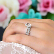 Flash Sale- 1.5 Ct Vintage Oval Cut Art Deco Wedding Ring Set-Evani Naomi Jewelry