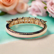 Flash Sale- 2.0 ct Asscher Cut Half Eternity Ring Band-Evani Naomi Jewelry