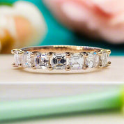 Flash Sale- 2.0 ct Asscher Cut Half Eternity Ring Band-Evani Naomi Jewelry