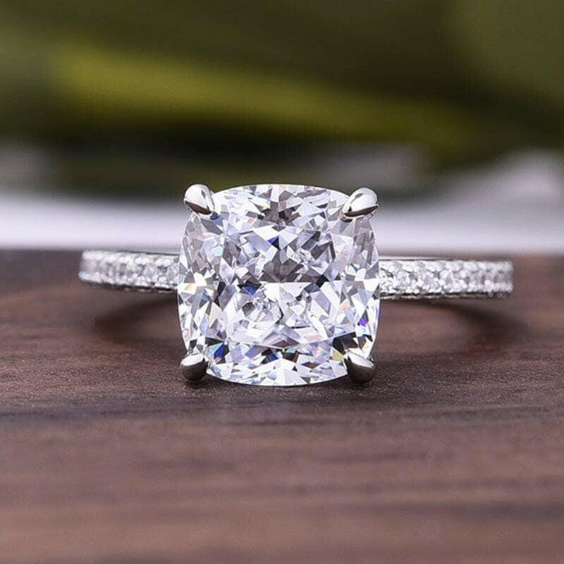 Flash Sale- 3.2 ct Cushion Cut Diamond Engagement Ring-Evani Naomi Jewelry