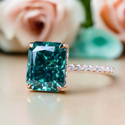 Flash Sale- 5.0 ct Radiant Cut Paraiba Tourmaline Engagement Ring-Evani Naomi Jewelry