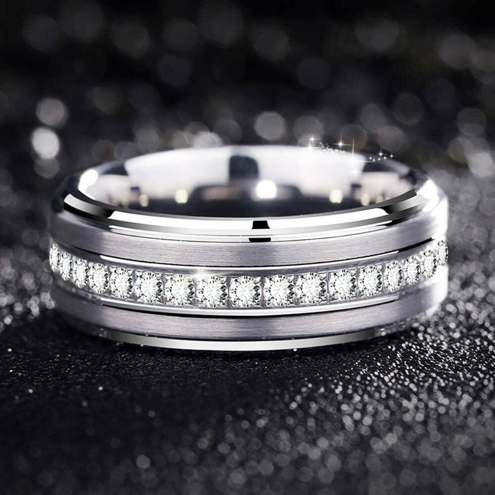 Flash Sale- 8mm Tungsten Carbide Men's Wedding Band-Evani Naomi Jewelry