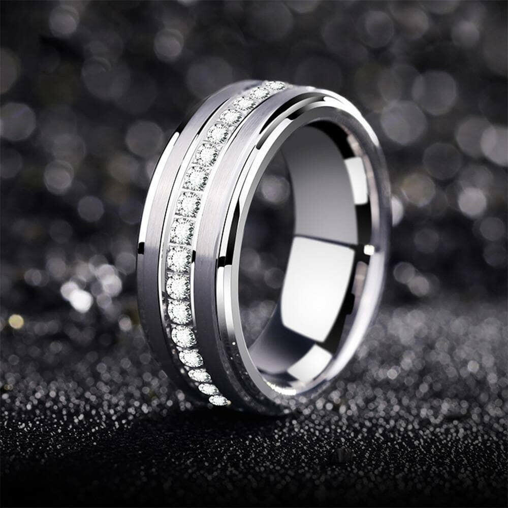 Flash Sale- 8mm Tungsten Carbide Men's Wedding Band-Evani Naomi Jewelry