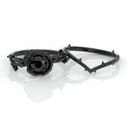 Flash Sale- Black Rose Gothic Wedding Rings in 14k Gold .50 ct Round Cut Diamond-Evani Naomi Jewelry