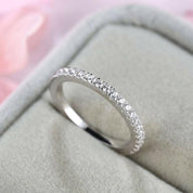 Flash Sale- Classic Thin Half Eternity Women's Wedding Band-Evani Naomi Jewelry