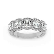 Flash Sale- Cushion Cut Diamond Halo Wedding Band-Evani Naomi Jewelry