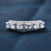 Flash Sale- Cushion Cut Diamond Halo Wedding Band-Evani Naomi Jewelry