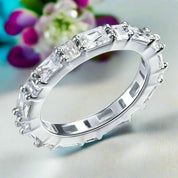 Flash Sale- EVN Diamond Emerald Cut Wedding Band-Evani Naomi Jewelry