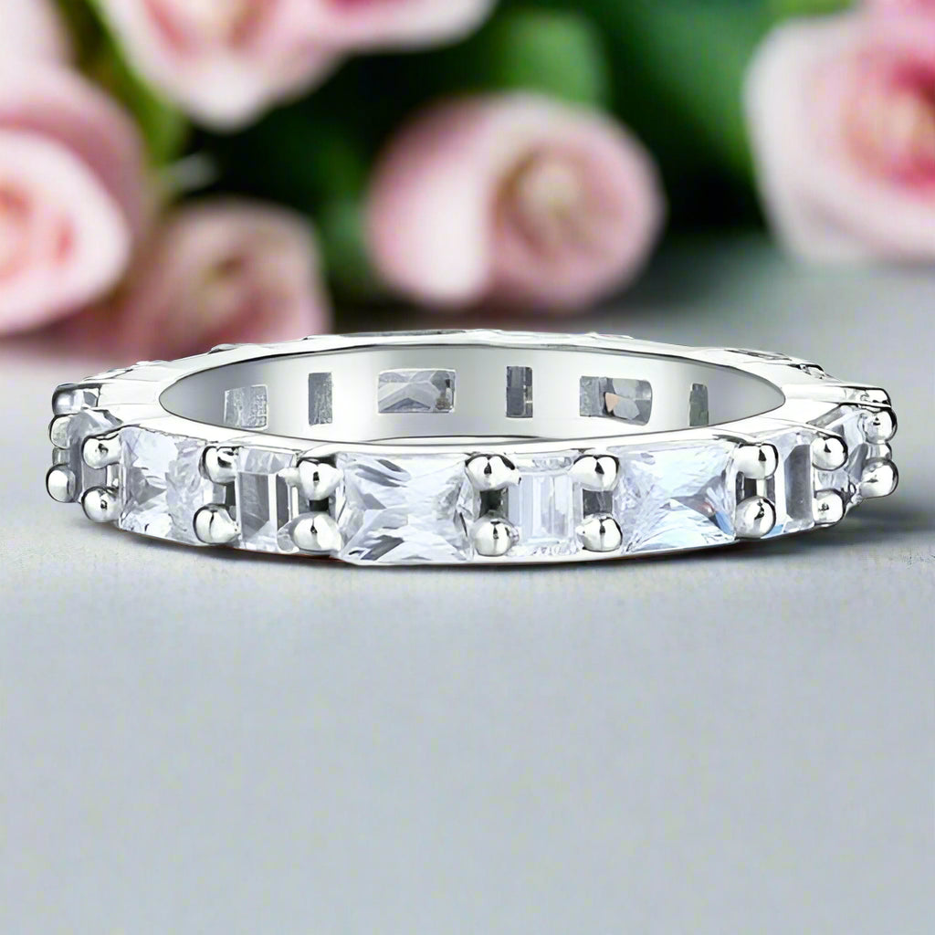 Flash Sale- EVN Diamond Emerald Cut Wedding Band-Evani Naomi Jewelry